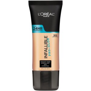 L'Oreal Paris Makeup Infallible Up to 24HR Pro Glow Foundation, Creamy Natural <br> كريم اساس لوريـال باريس إنفاليبل برو غلو بتركيبة تدوم حتى 24 ساعة
